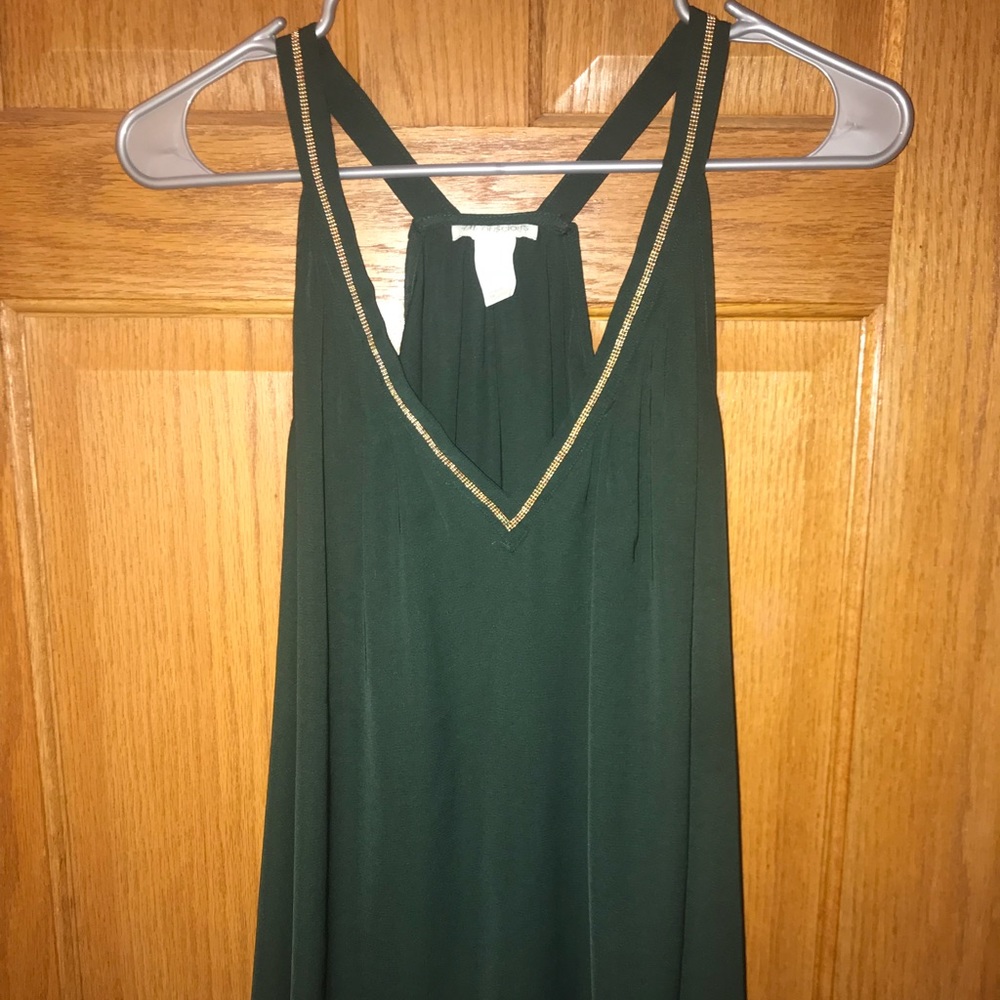 Dressy tank top with gold accent